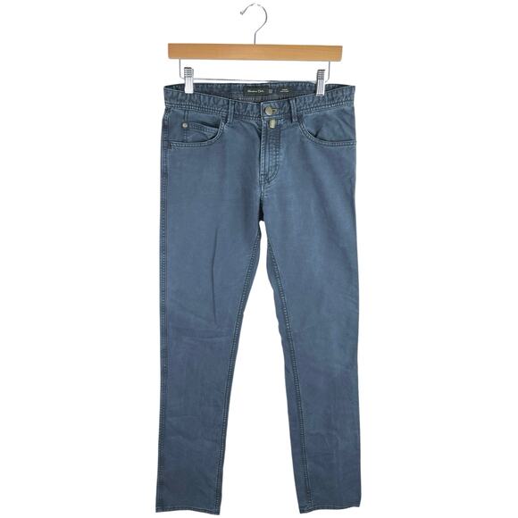 Massimo Dutti Women's Blue Mid Rise Slim Straight Stretch Denim Jeans Size 30 - Picture 1 of 4
